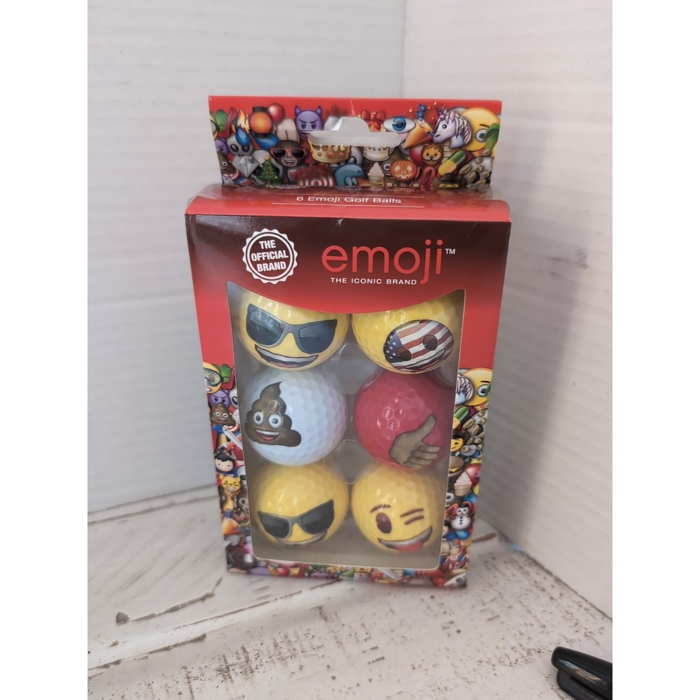 Emoji The Iconic Brand Golf Ball Set 6-Pack Novelty Fun Gift